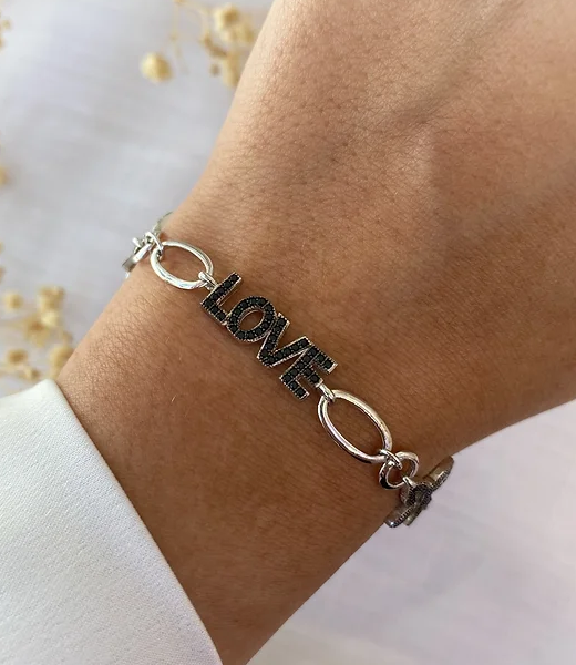 צמיד טניס חוליות LOVE